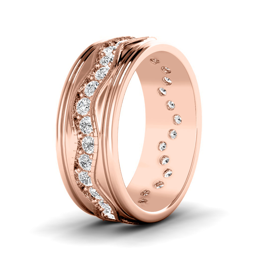 1.50 CT Round Cut Diamonds - Mens Wedding Band