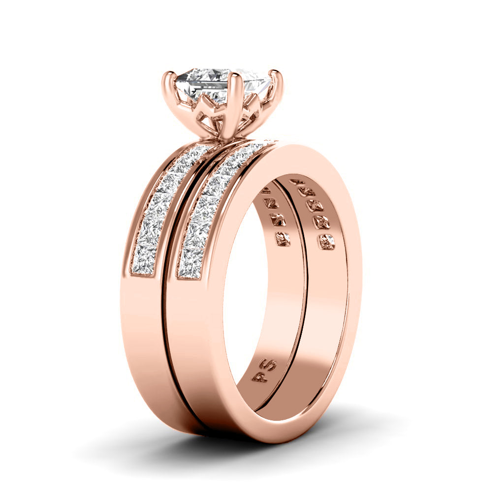 2.10-3.25 CT Princess Cut Natural Diamonds - Bridal Set