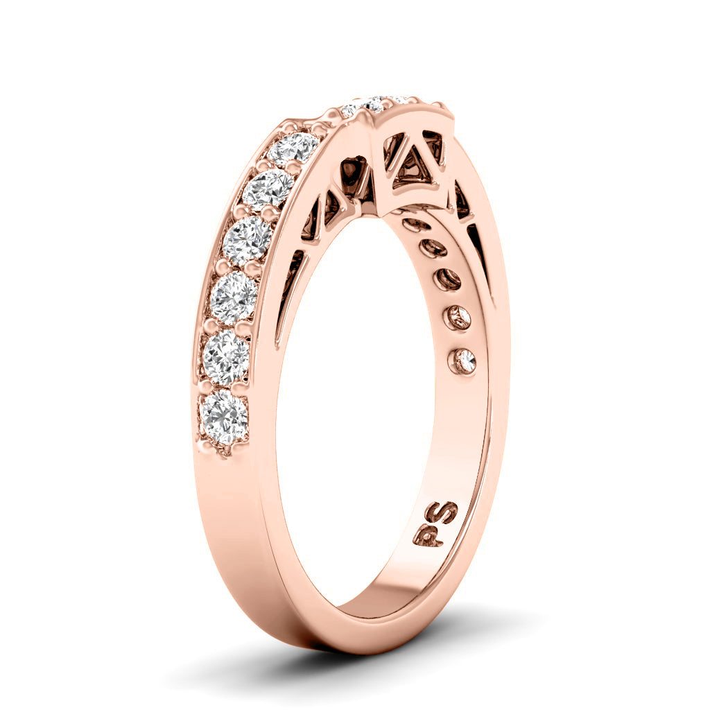 0.60 CT Round Cut Lab Grown Diamonds - Wedding Band