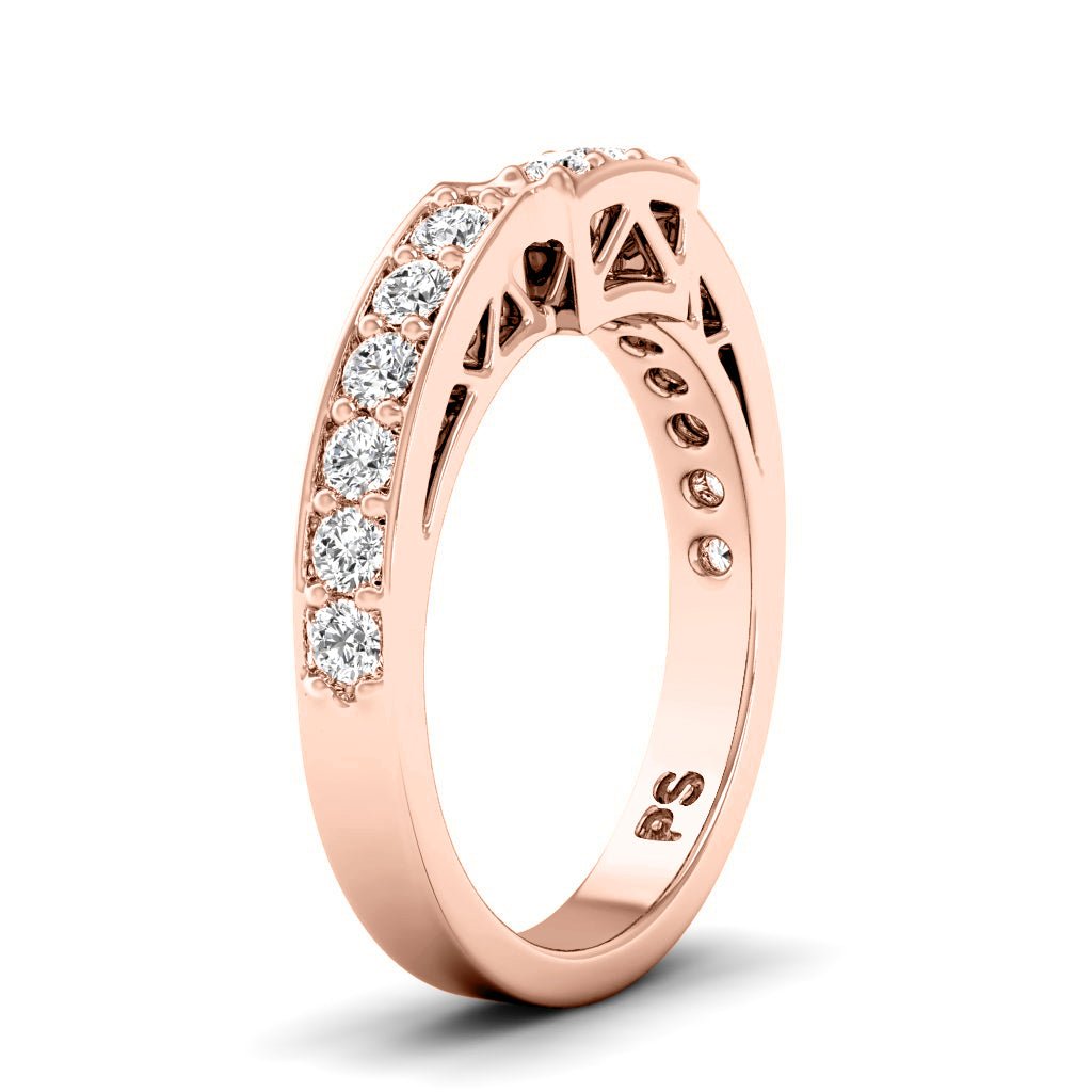 0.60 CT Round Cut Lab Grown Diamonds - Wedding Band - Primestyle.com