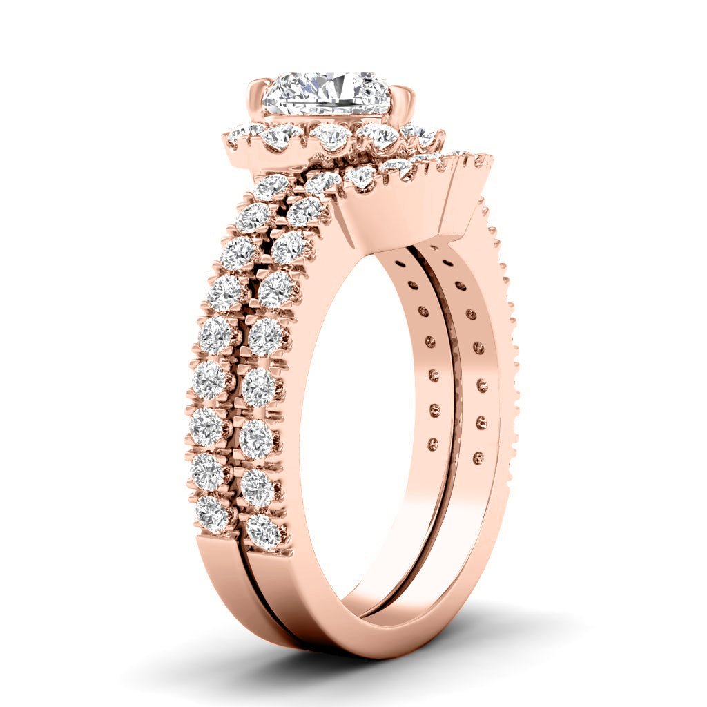 1.10-2.25 CT Heart & Round Cut Natural Diamonds - Bridal Set