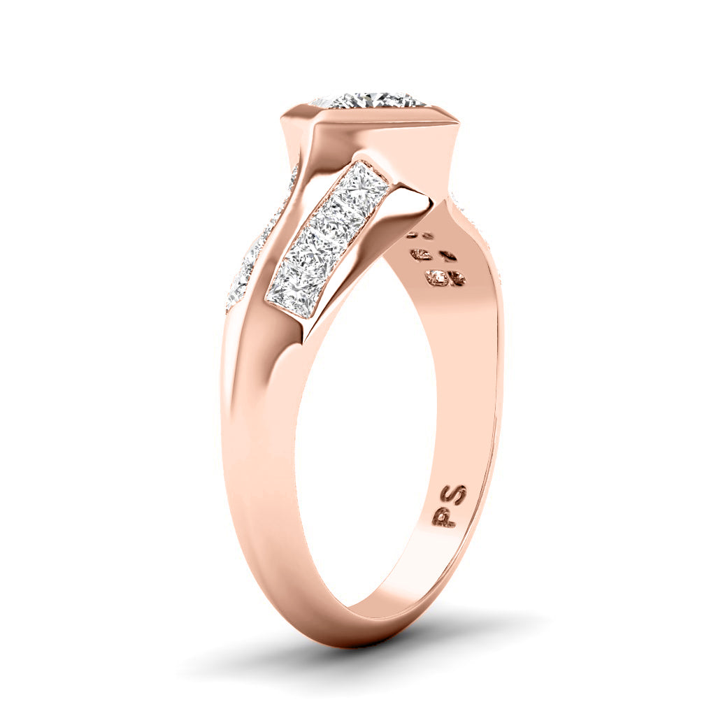 1.35-2.50 CT Princess Cut Natural Diamonds - Engagement Ring