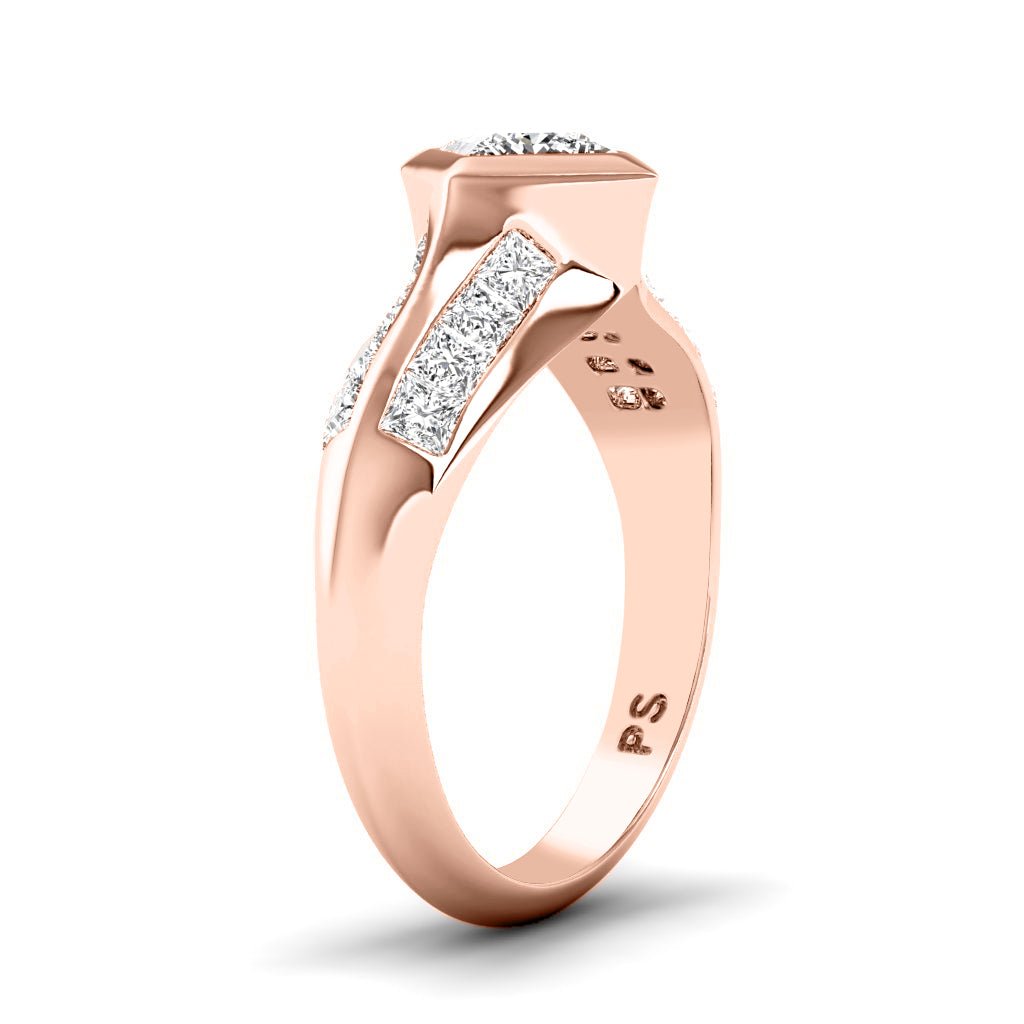 1.35-2.50 CT Princess Cut Natural Diamonds - Engagement Ring