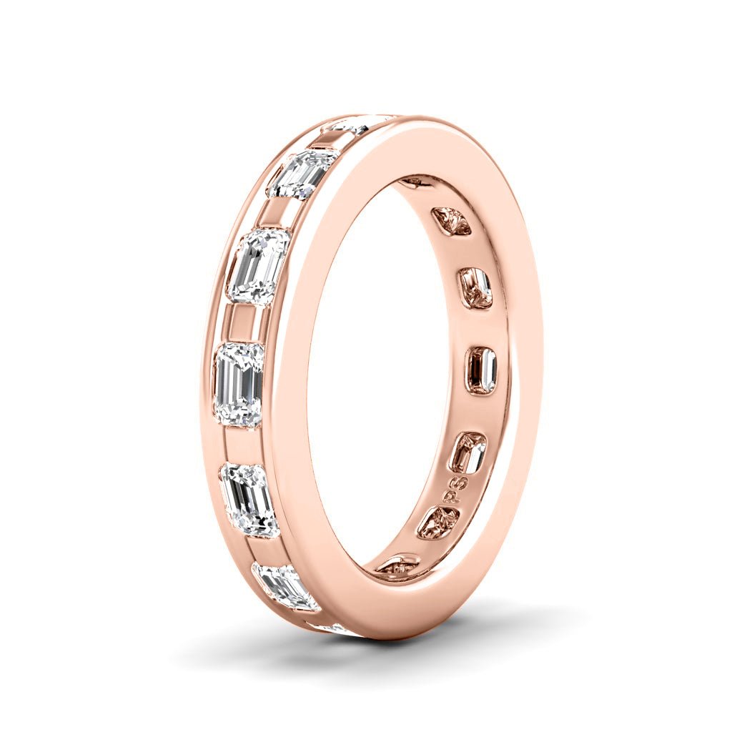 2.50 CT Emerald Cut Natural Diamonds - Eternity Rings