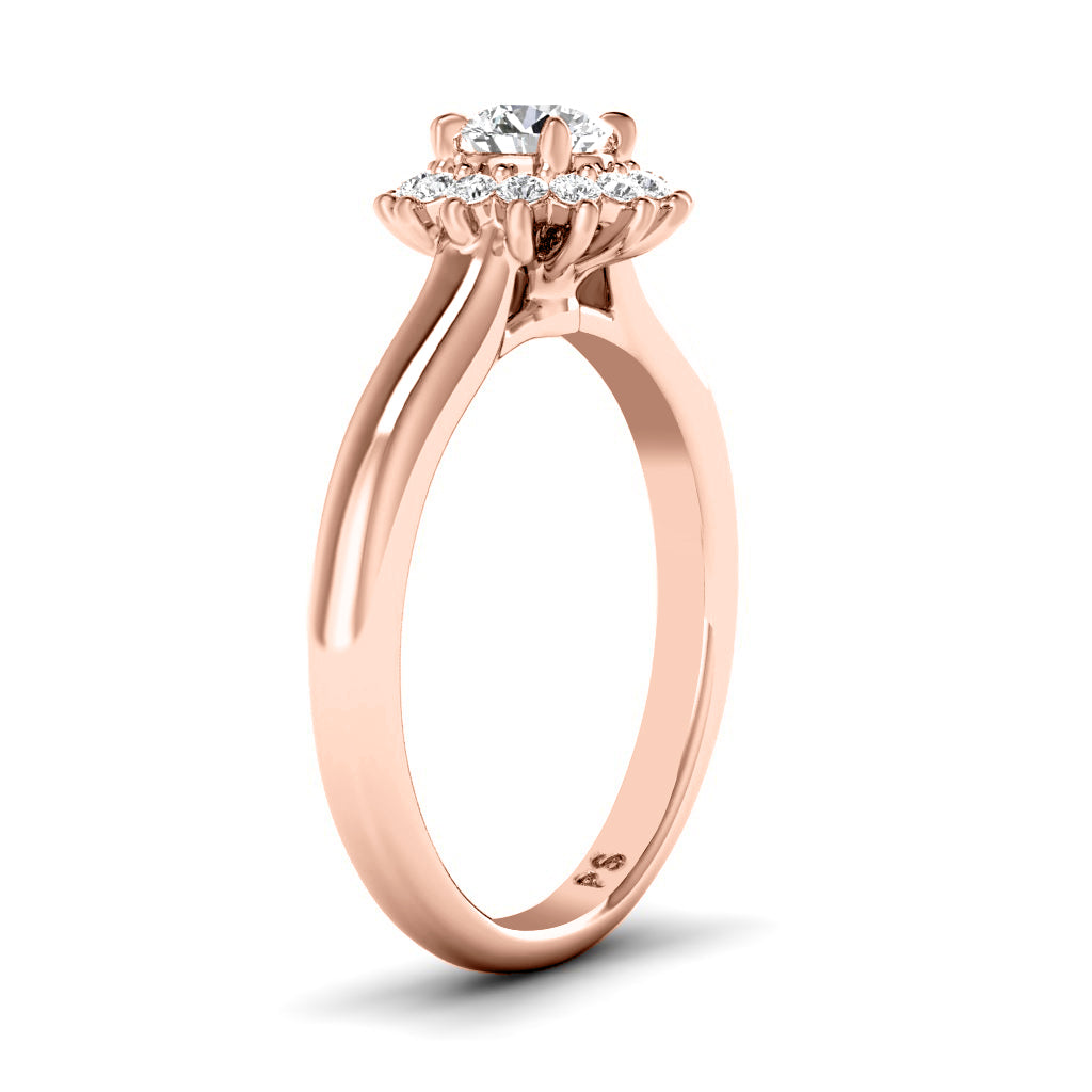 0.20 CT Round Cut Lab Grown Diamonds - Halo Ring