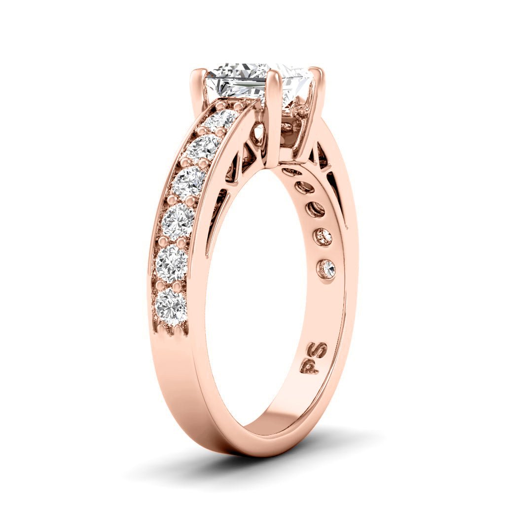 1.00-6.50 CT Princess & Round Cut Lab Grown Diamonds - Engagement Ring