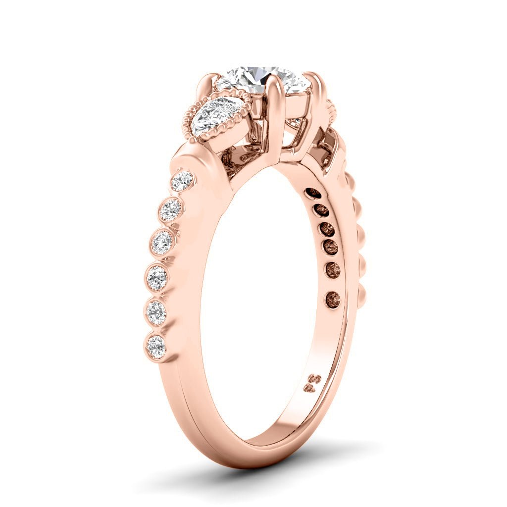 0.77 - 1.92 CT Pear & Round Cut Natural Diamonds - Engagement Ring - Primestyle.com