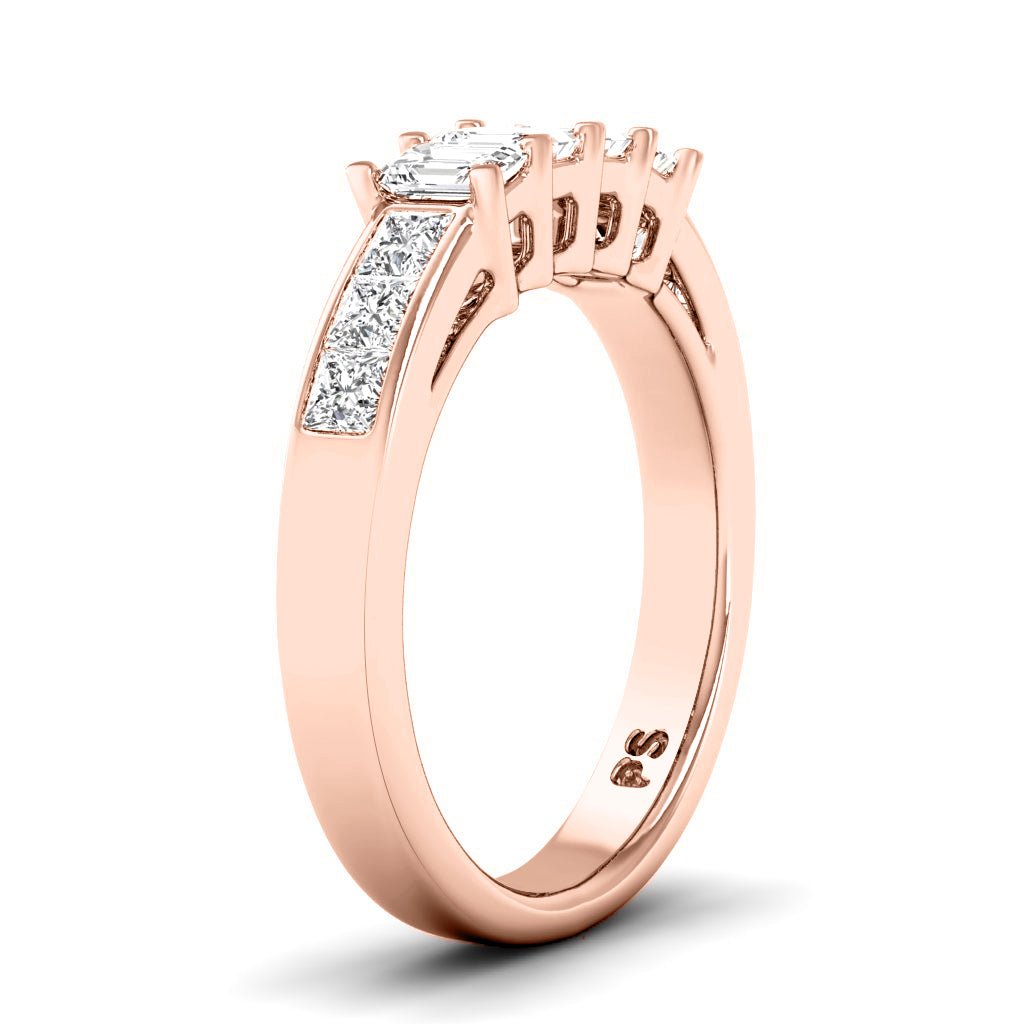 1.10 CT Princess & Emerald Cut Lab Grown Diamonds - Wedding Band - Primestyle.com