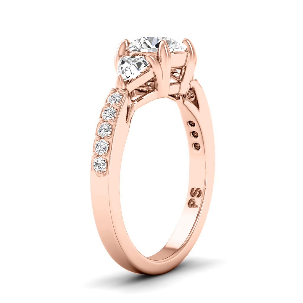 1.10-3.60 CT Round & Triangle Cut Lab Grown Diamonds - Engagement Ring