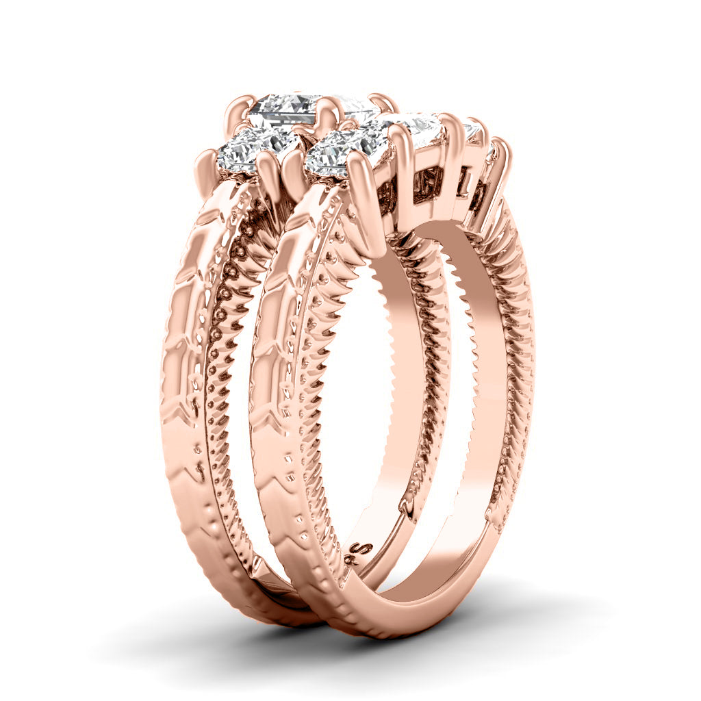 1.60-2.75 CT Princess Cut Natural Diamonds - Bridal Set