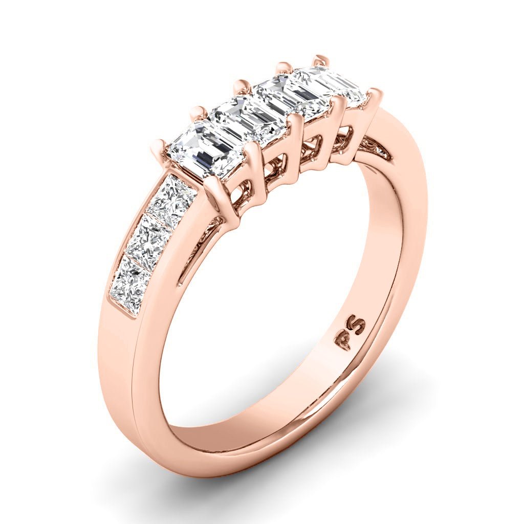 1.10 CT Princess & Emerald Cut Lab Grown Diamonds - Wedding Band - Primestyle.com