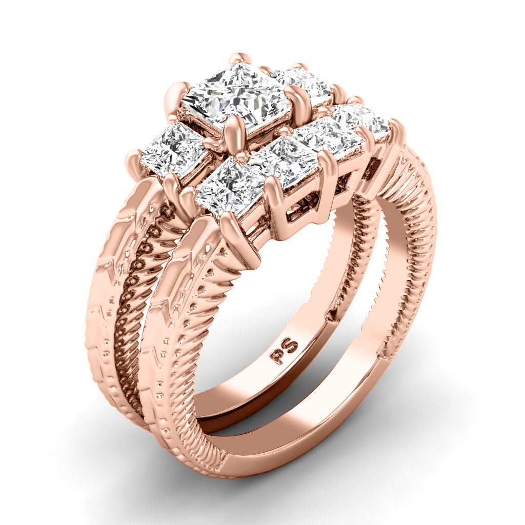 1.60-2.75 CT Princess Cut Diamonds - Bridal Set