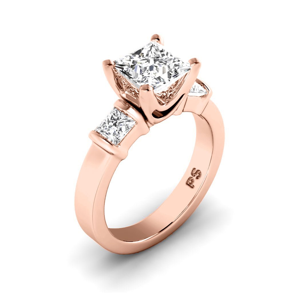 1.00-6.50 CT Princess Cut Lab Grown Diamonds - Engagement Ring