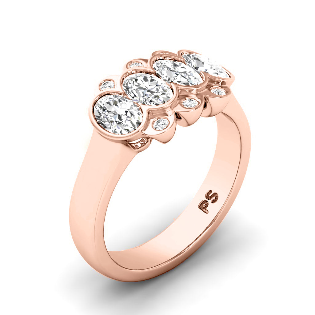 1.26 CT Round & Oval Cut Lab Grown Diamonds - Wedding Band