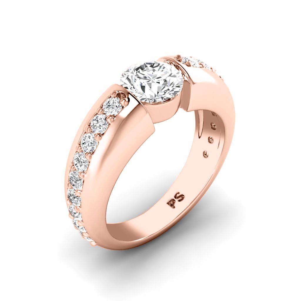0.85-2.00 CT Round Cut Natural Diamonds - Engagement Ring