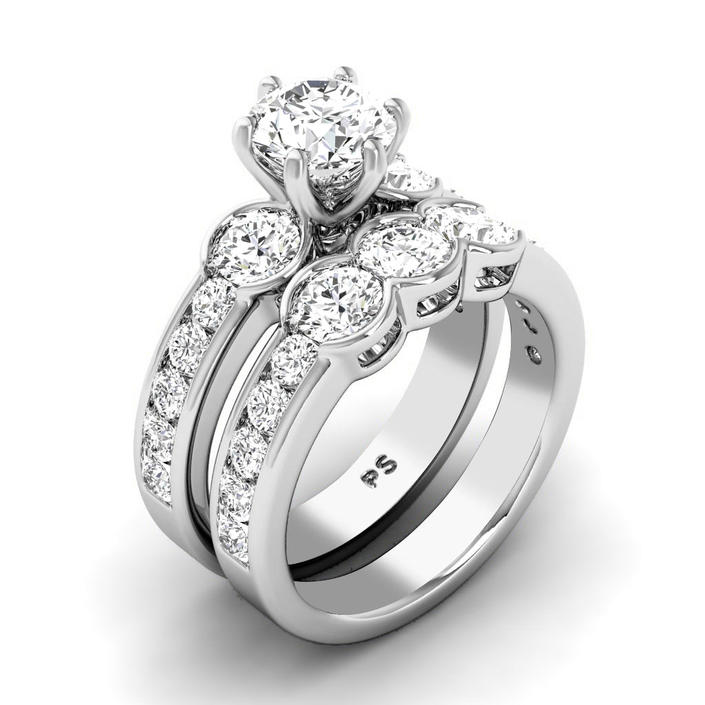 2.45-7.95 CT Round Cut Diamonds - Bridal Set
