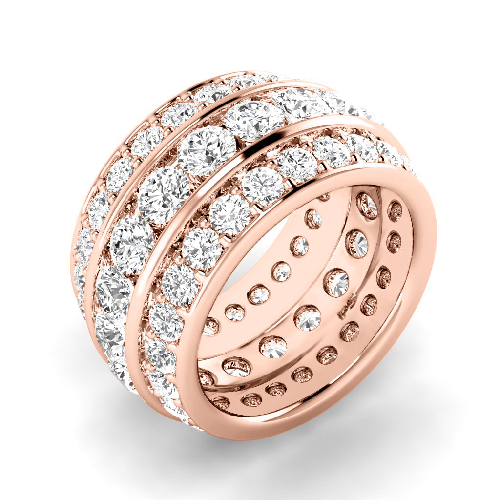 4.00-6.00 CT Round Cut Natural Diamonds - Eternity Rings