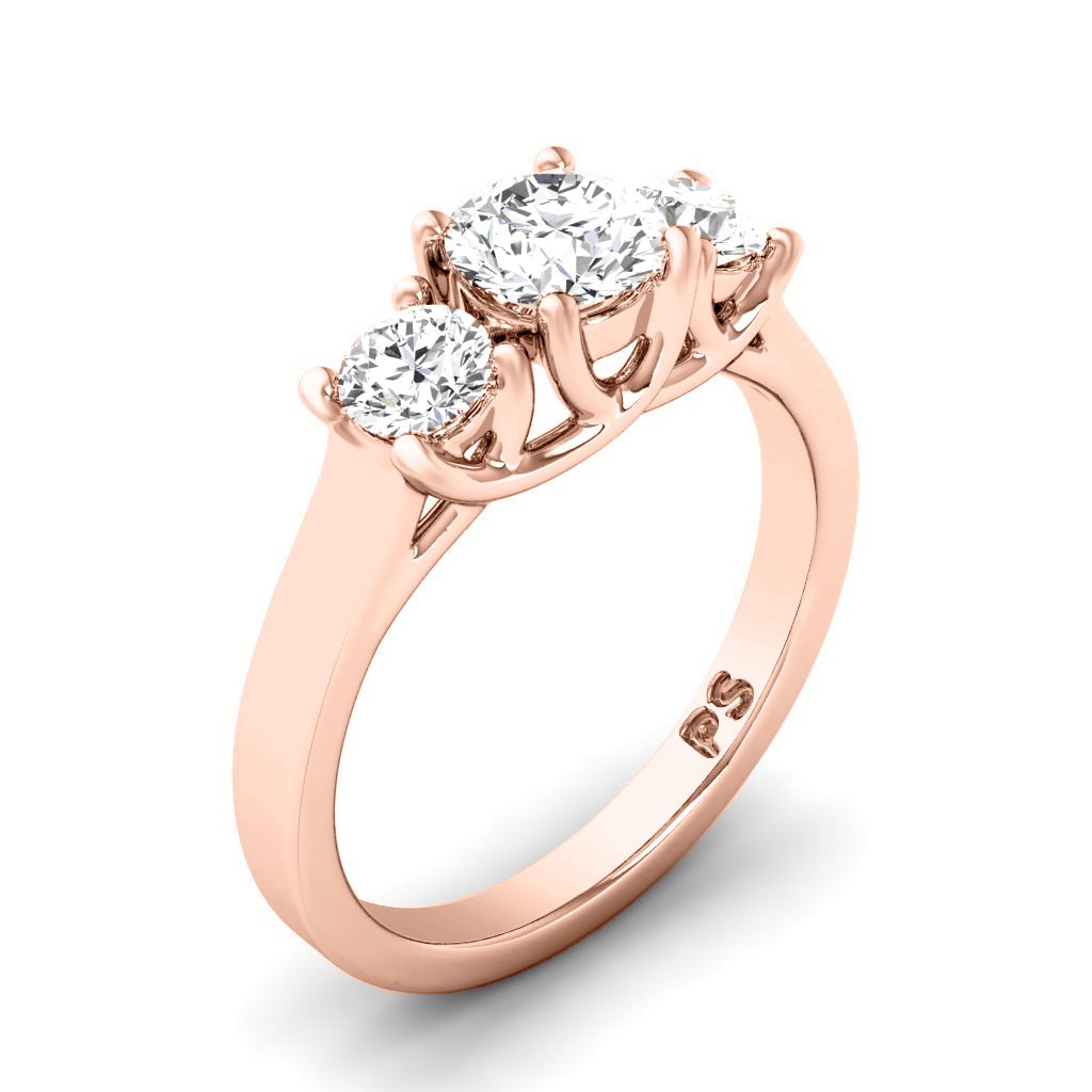 0.90 CT Round Cut Natural Diamonds - Three Stone Rings - Primestyle.com