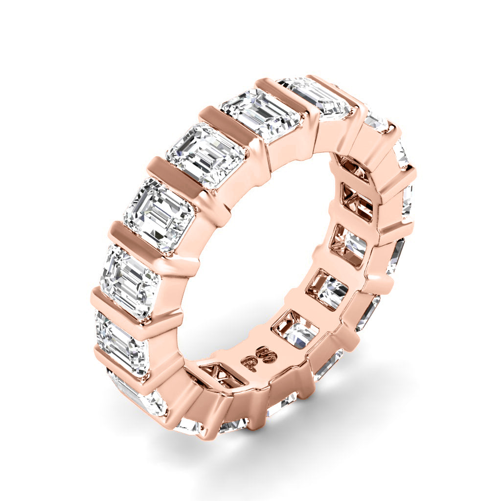 5.50 CT Emerald Cut Lab Grown Diamonds - Eternity Ring