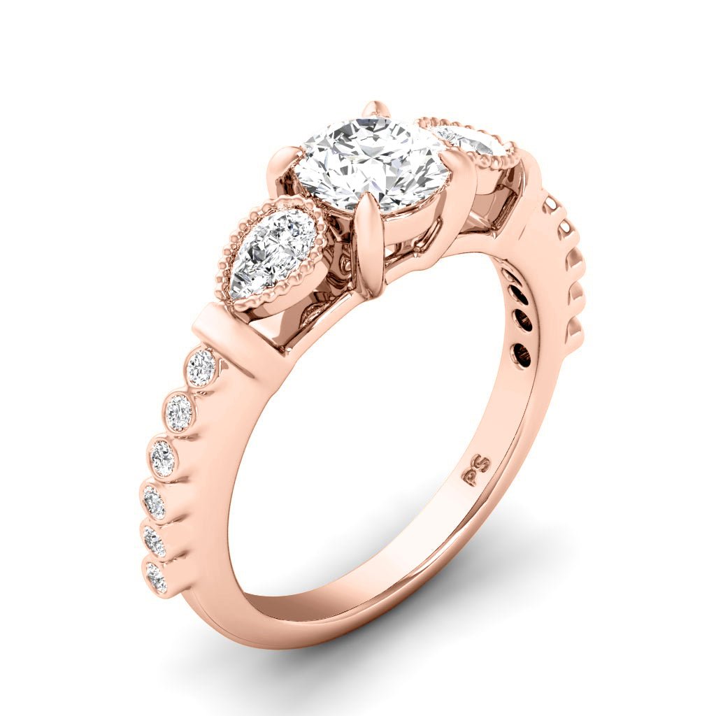 0.77 - 1.92 CT Pear & Round Cut Natural Diamonds - Engagement Ring - Primestyle.com