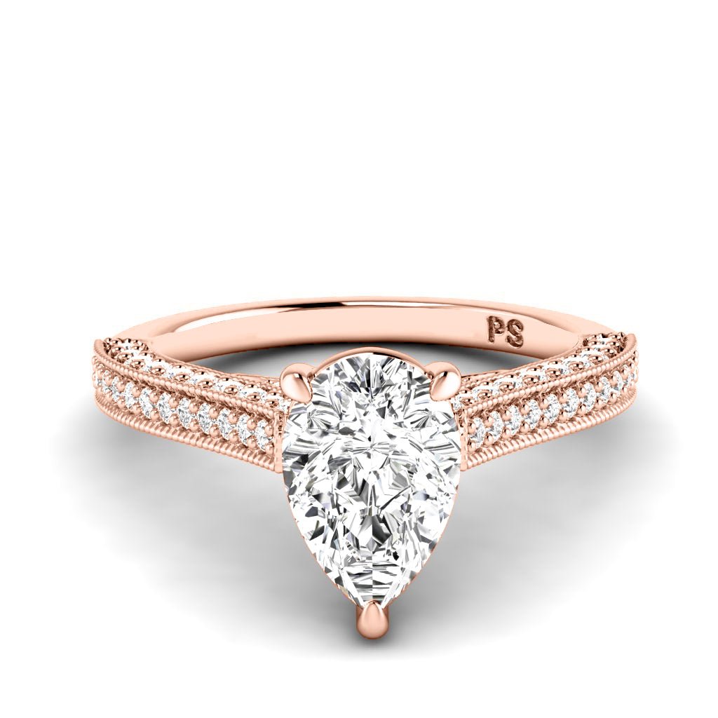 1.15-6.65 CT Pear & Round Cut Lab Grown Diamonds - Engagement Ring