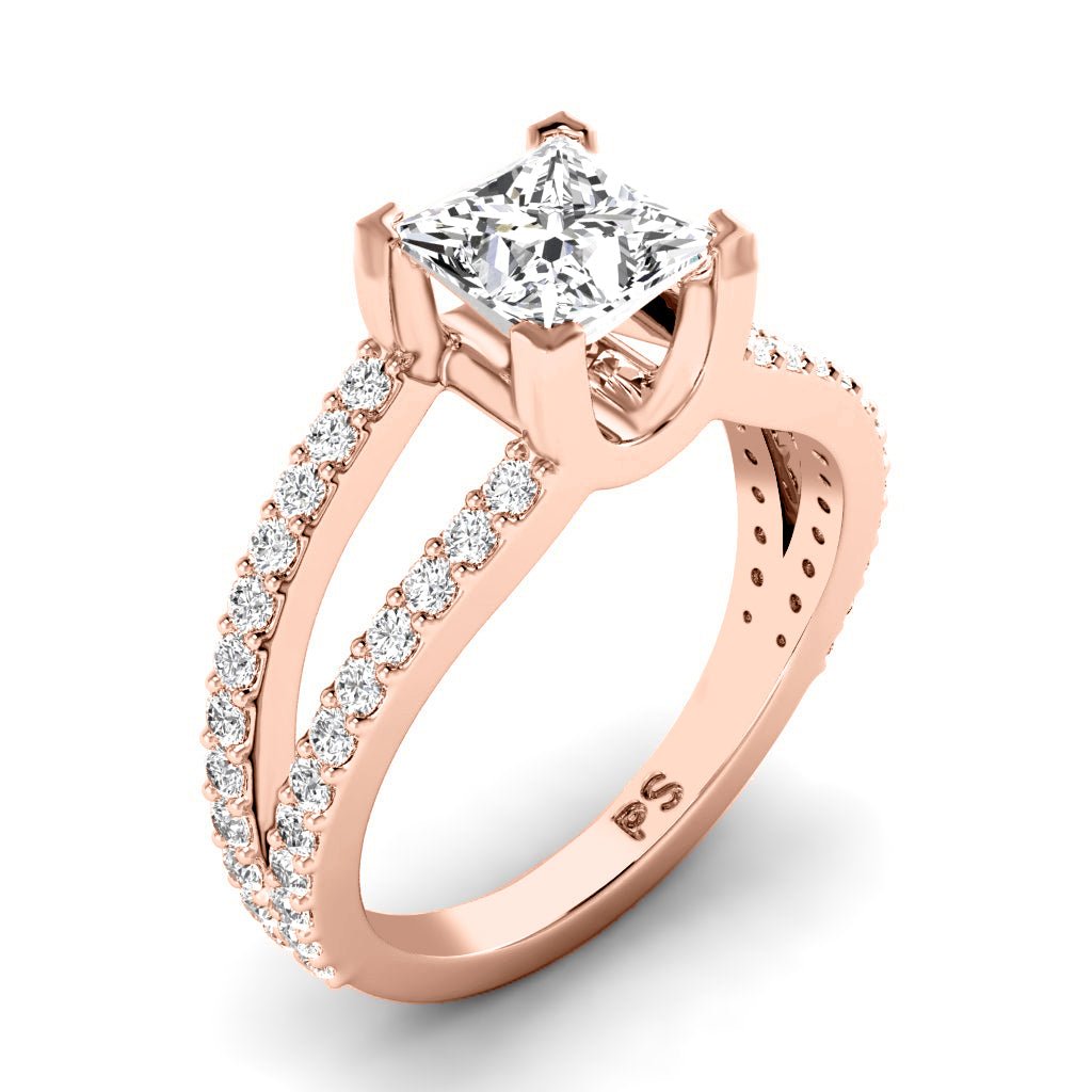 1.00-6.50 CT Princess & Round Cut Lab Grown Diamonds - Engagement Ring