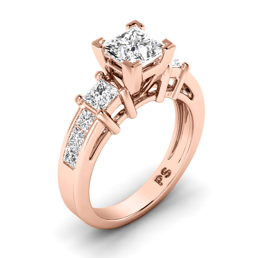 1.20-2.35 CT Princess Cut Natural Diamonds - Engagement Ring