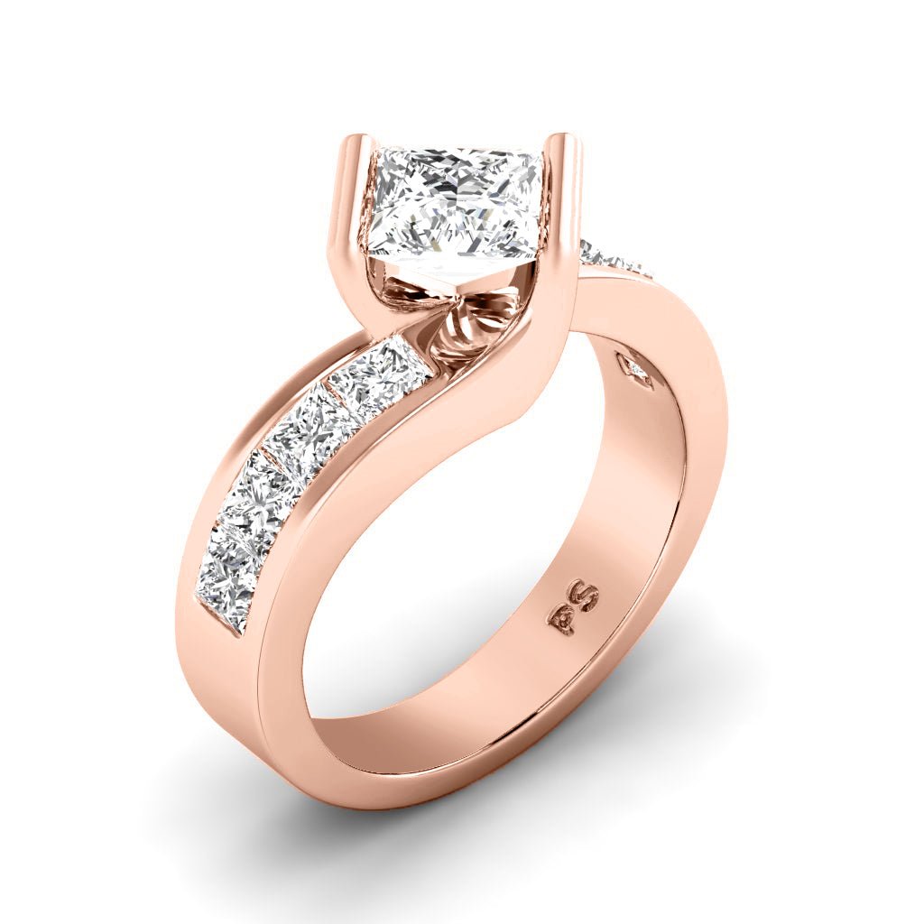 2.10-7.60 CT Princess Cut Lab Grown Diamonds - Engagement Ring