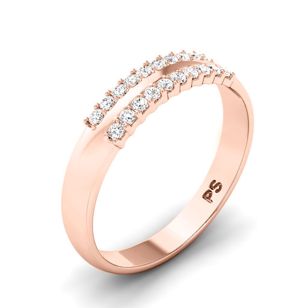 0.25 CT Round Cut Lab Grown Diamonds - Wedding Band - Primestyle.com