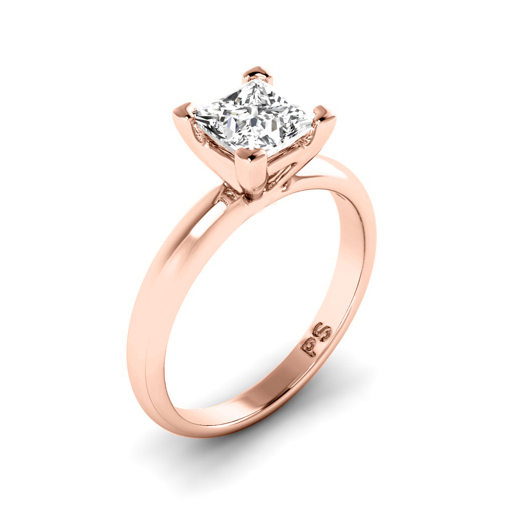 0.35-1.50 CT Princess Cut Diamonds - Solitaire Ring