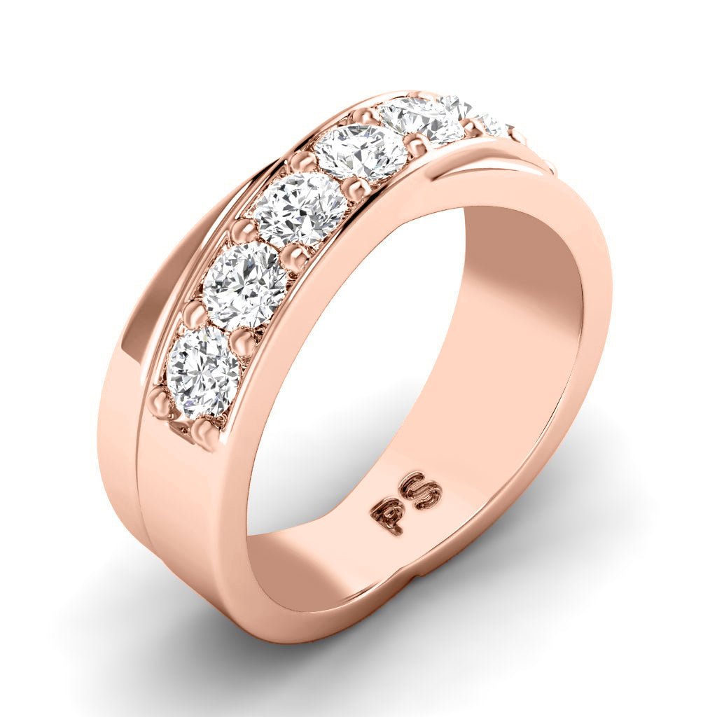 1.20 CT Round Cut Natural Diamonds - Mens Wedding Bands - Primestyle.com