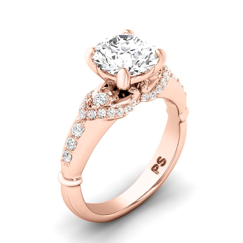 0.75-6.25 CT Round Cut Lab Grown Diamonds - Engagement Ring