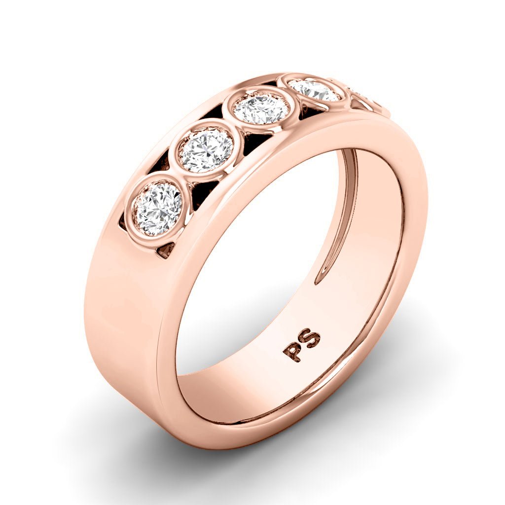 0.45 CT Round Cut Lab Grown Diamonds - Wedding Band - Primestyle.com