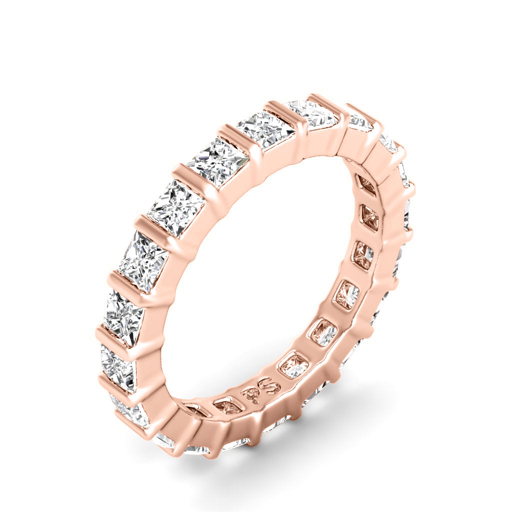 2.50 CT Princess Cut Natural Diamonds - Eternity Rings