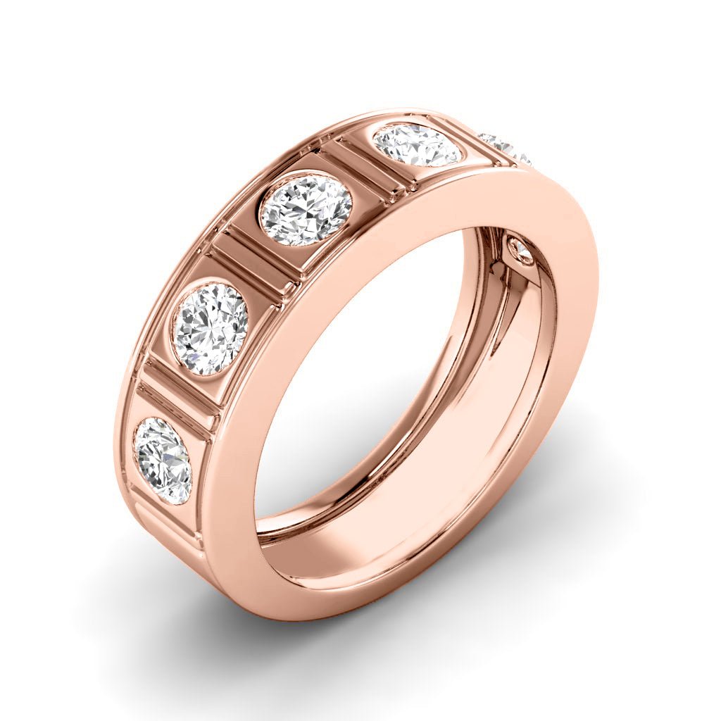 1.50 CT Round Cut Natural Diamonds - Mens Wedding Bands - Primestyle.com