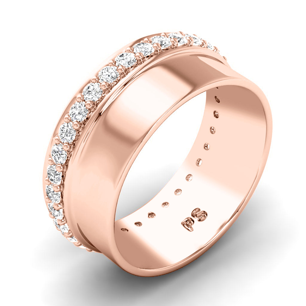 1.00 CT Round Cut Diamonds - Mens Wedding Band