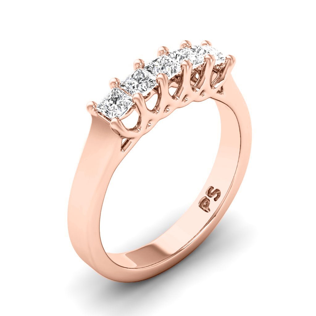 0.50 CT Princess Cut Natural Diamonds - Wedding Band - Primestyle.com