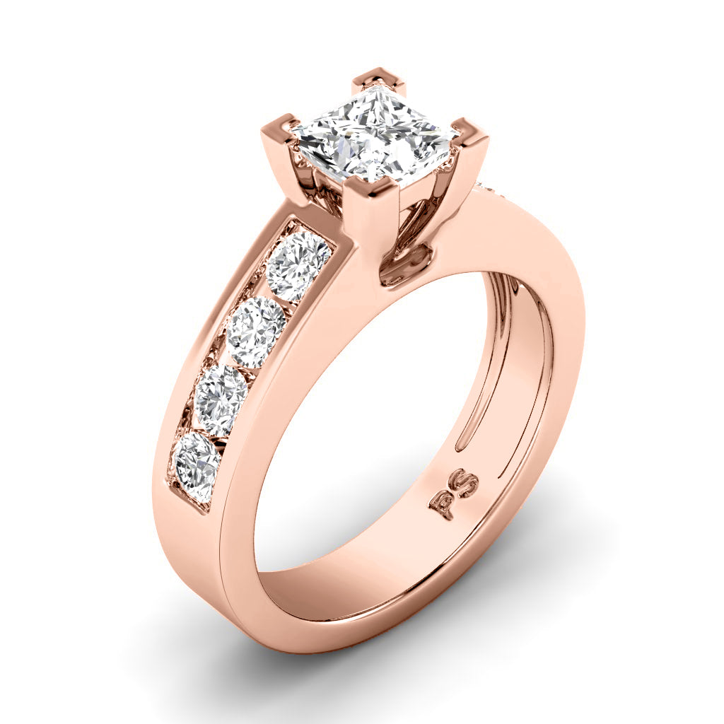 1.30-3.80 CT Round & Princess Cut Lab Grown Diamonds - Engagement Ring