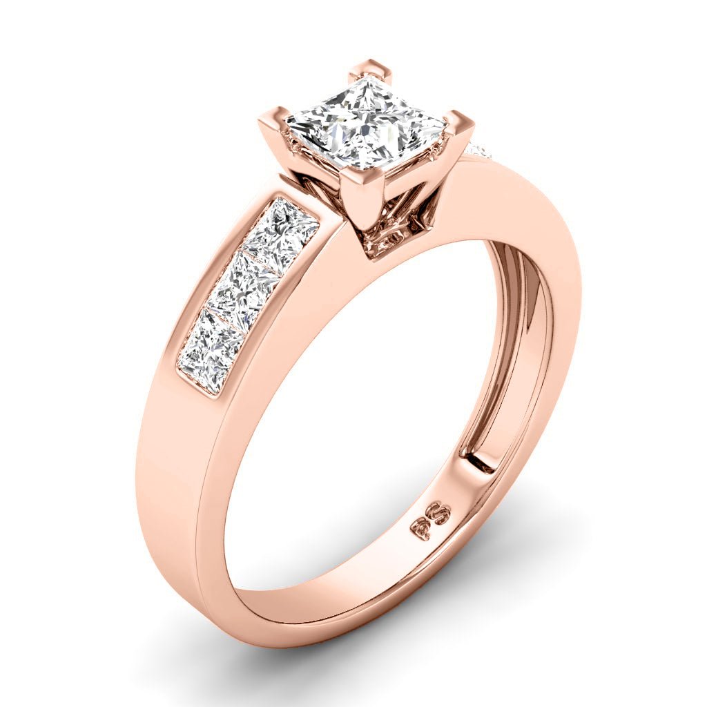 1.15-2.30 CT Princess Cut Natural Diamonds - Engagement Ring