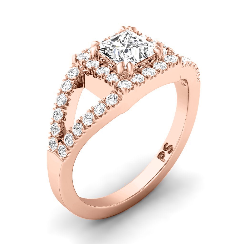 0.95-6.45 CT Princess & Round Cut Lab Grown Diamonds - Engagement Ring