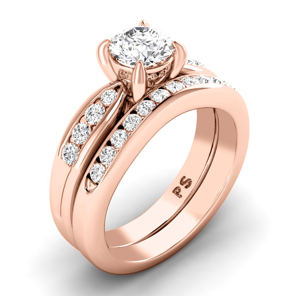 0.90-2.05 CT Round Cut Diamonds - Bridal Set