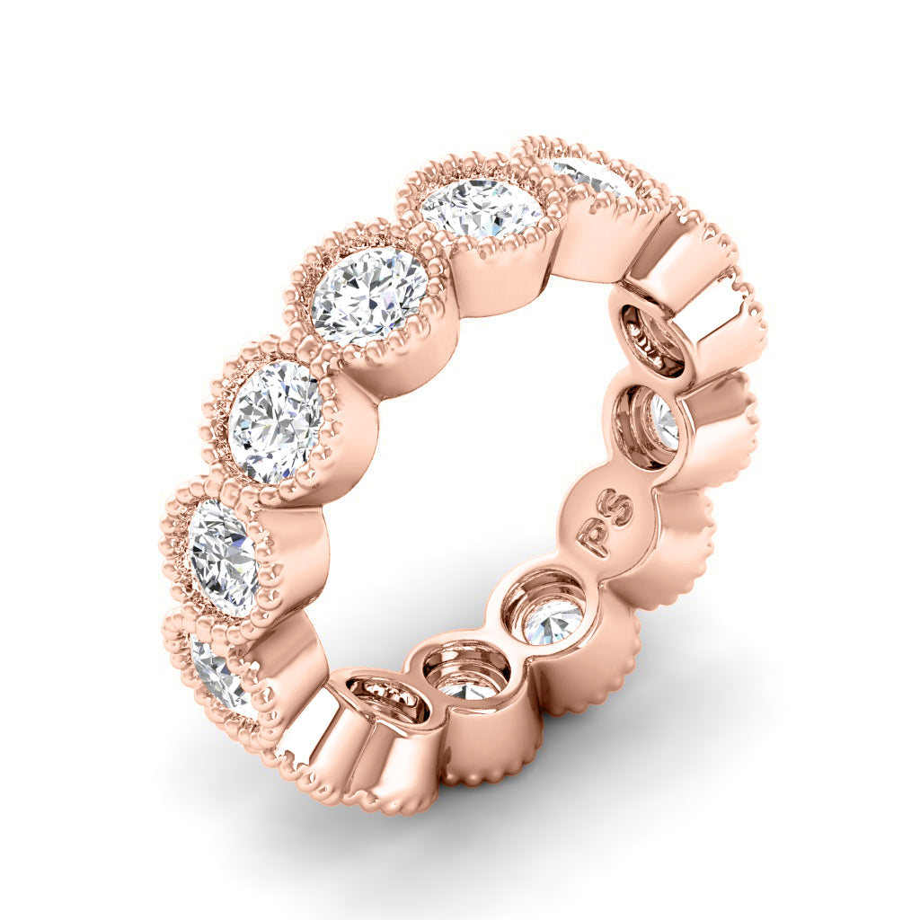 1.50-5.00 CT Round Cut Diamonds - Bezel Setting Eternity Ring