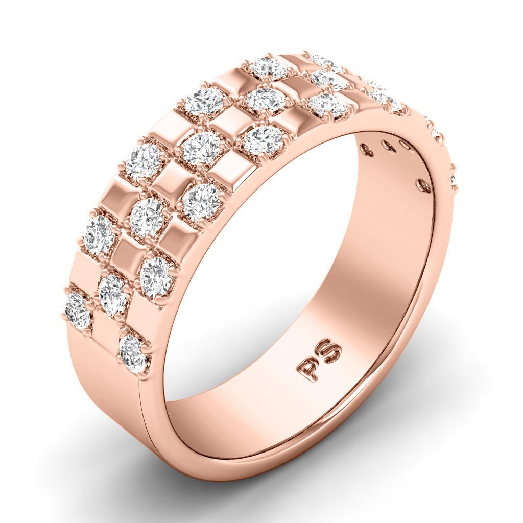 0.80 CT Round Cut Natural Diamonds - Mens Wedding Bands - Primestyle.com