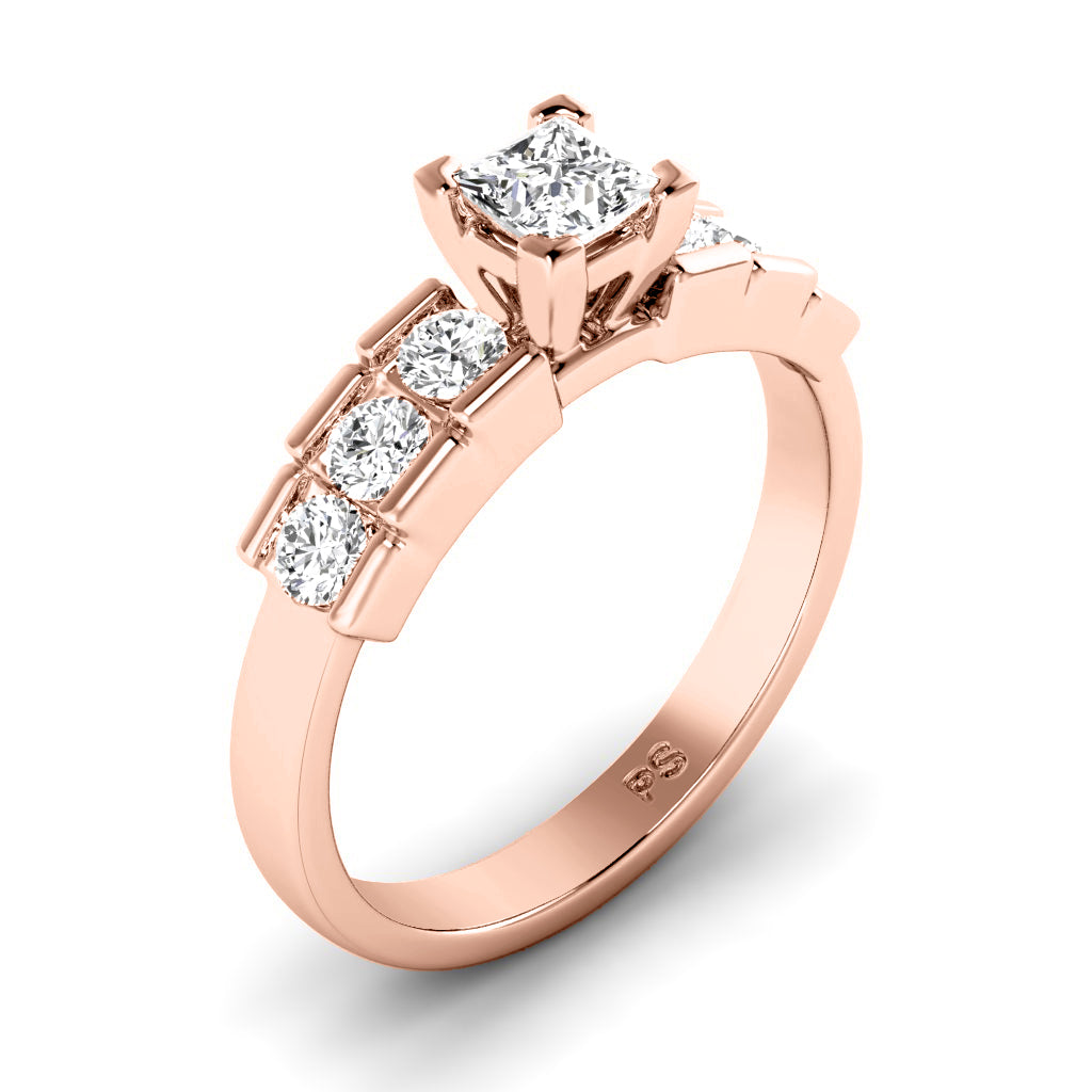 0.95-2.10 CT Round & Princess Cut Diamonds - Engagement Ring