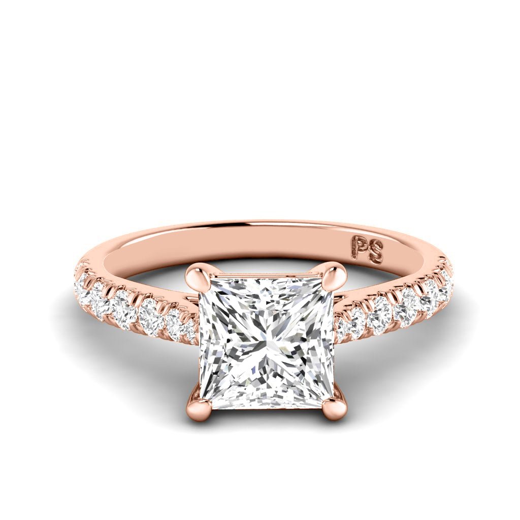 0.85-6.35 CT Princess & Round Cut Lab Grown Diamonds - Engagement Ring