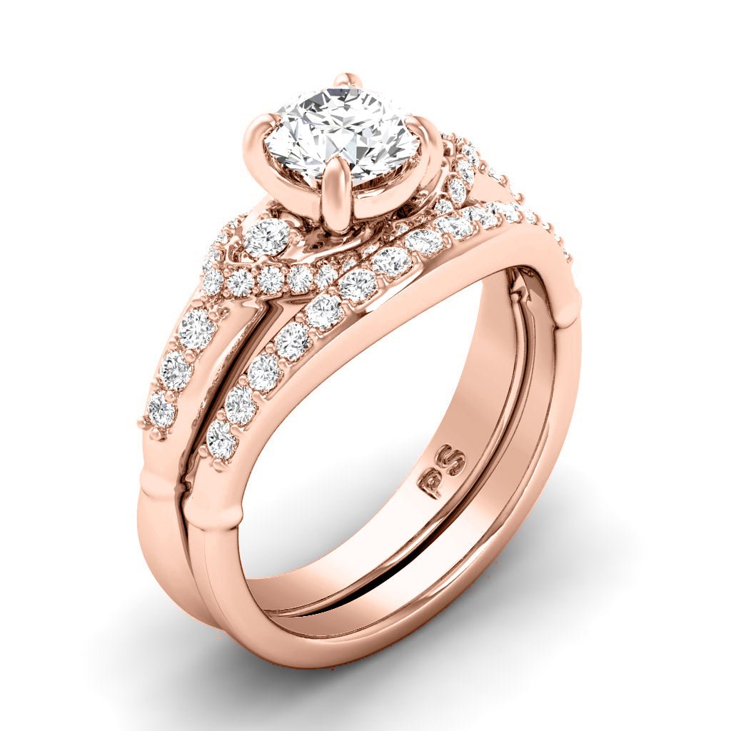 1.00-6.50 CT Round Cut Diamonds - Bridal Set