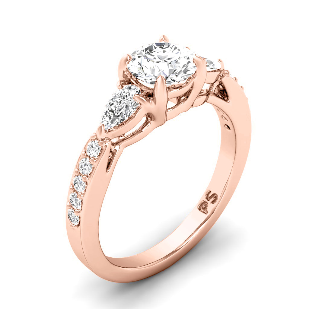 1.00-3.50 CT Round & Pear Cut Lab Grown Diamonds - Engagement Ring