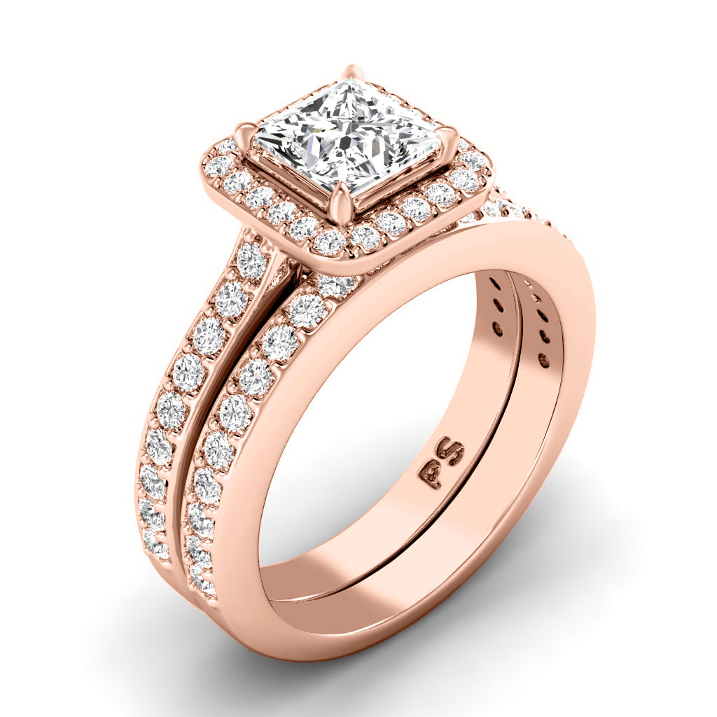 1.05-2.20 CT Round & Princess Cut Diamonds - Bridal Set