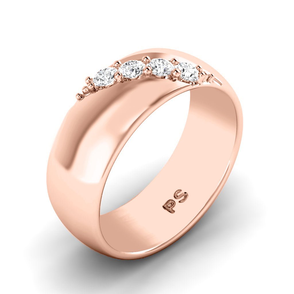 0.30 CT Round Cut Natural Diamonds - Mens Wedding Bands - Primestyle.com