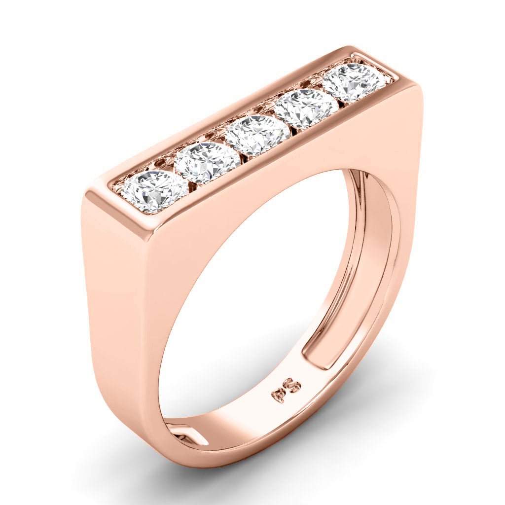 1.00 CT Round Cut Natural Diamonds - Mens Wedding Bands
